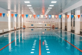 blue and white swimming pool