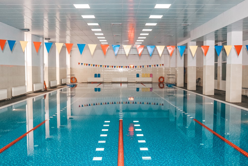 blue and white swimming pool