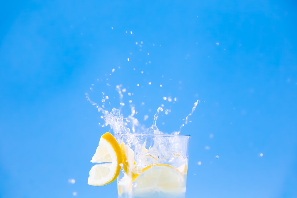 clear drinking glass with lemon juice