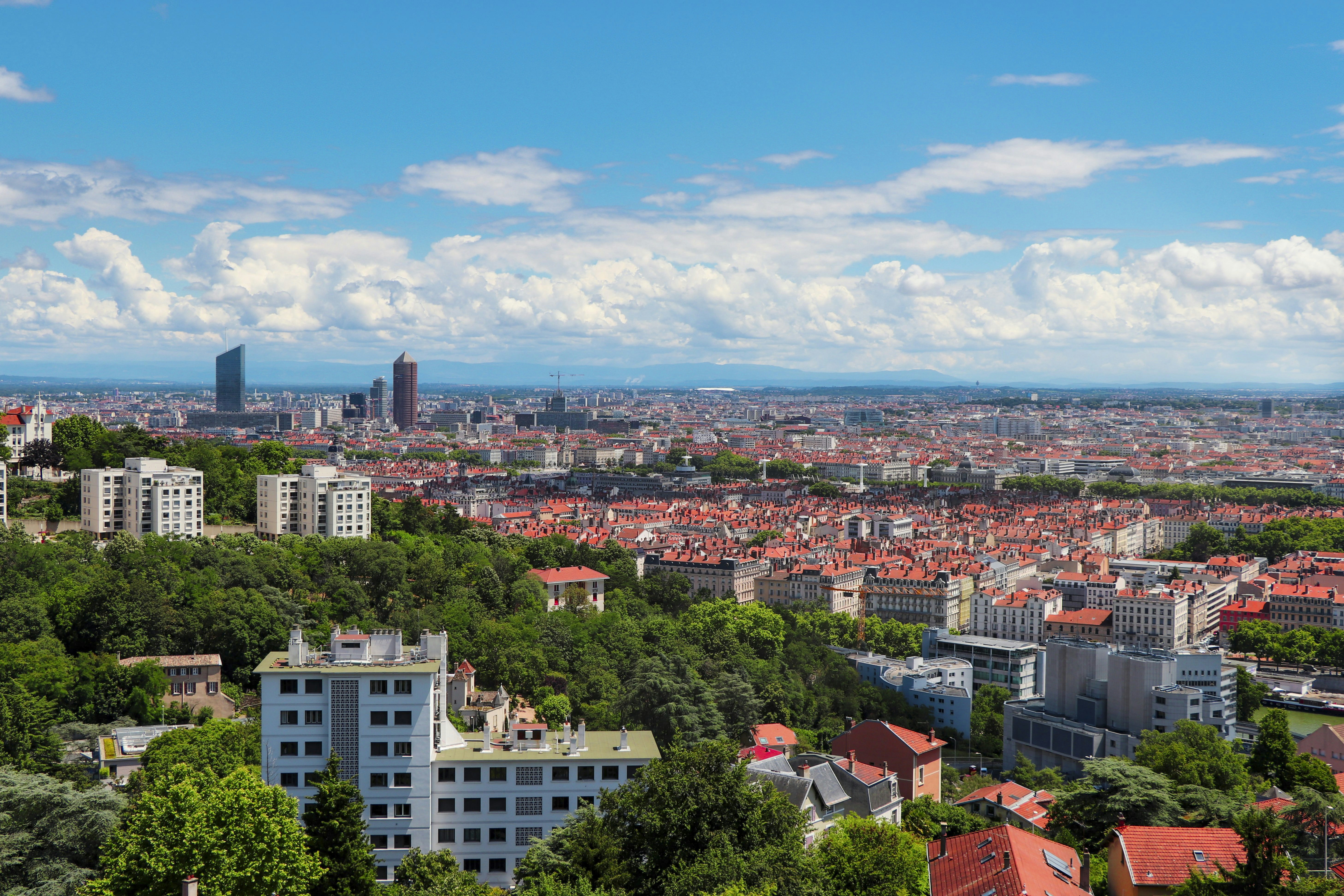 aerial view of city buildings during daytime, Panorama de la ville de Lyon