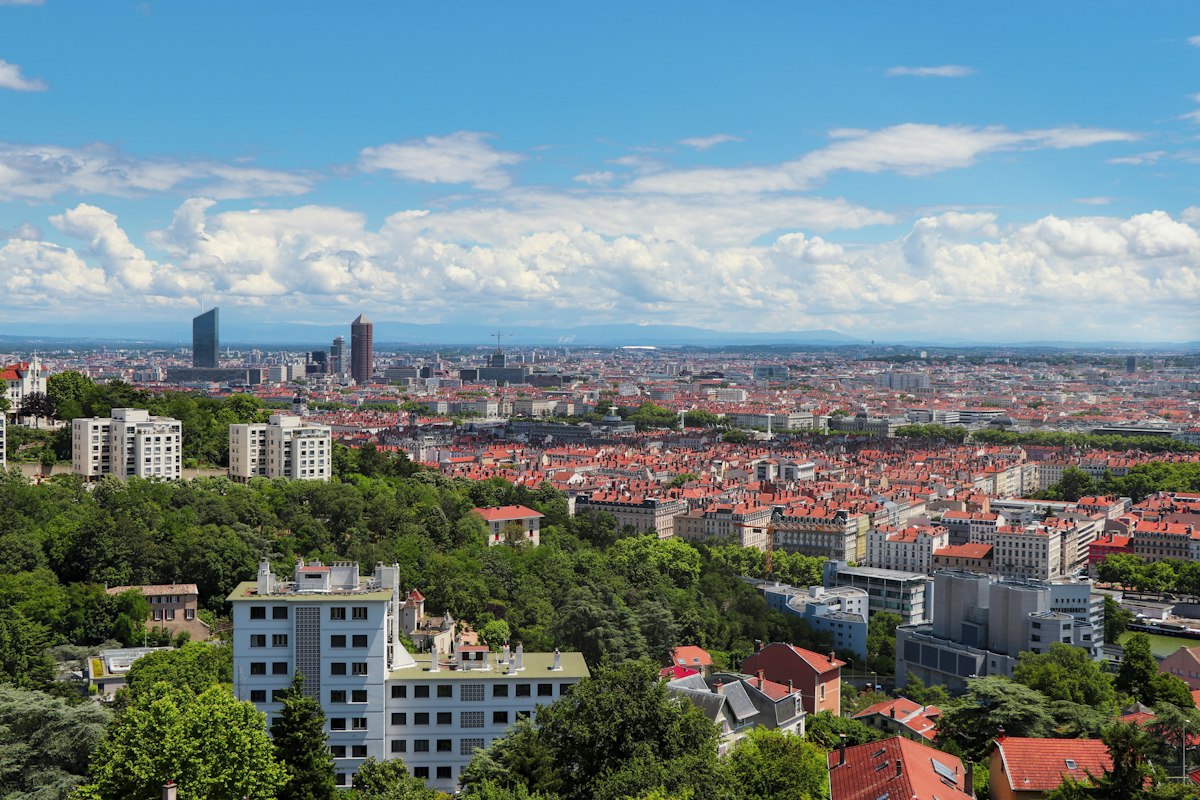 Vue aérienne de Lyon
