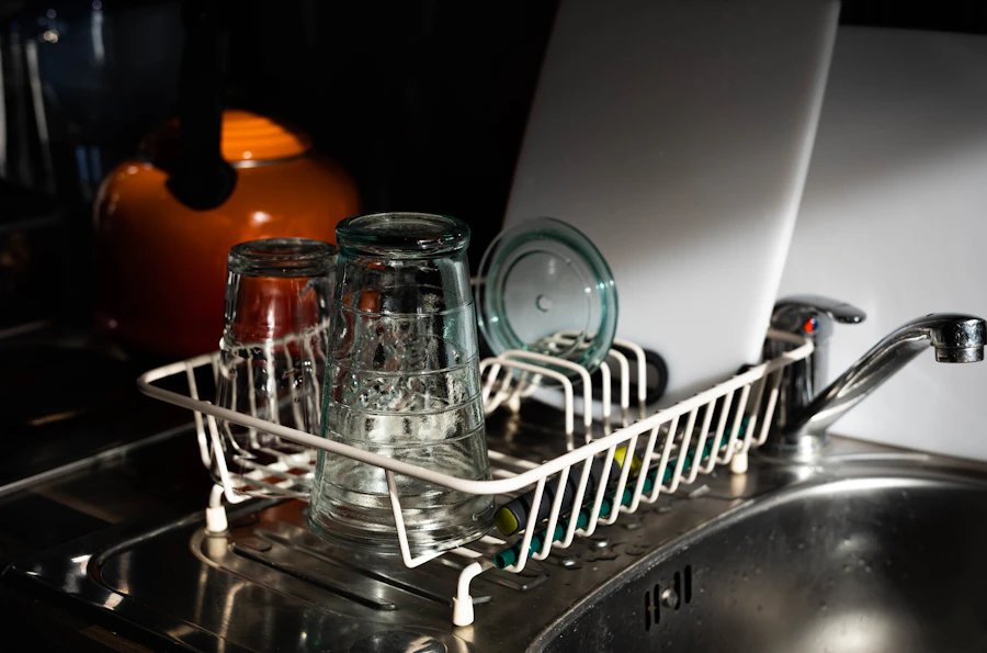 Dish drying rack sink