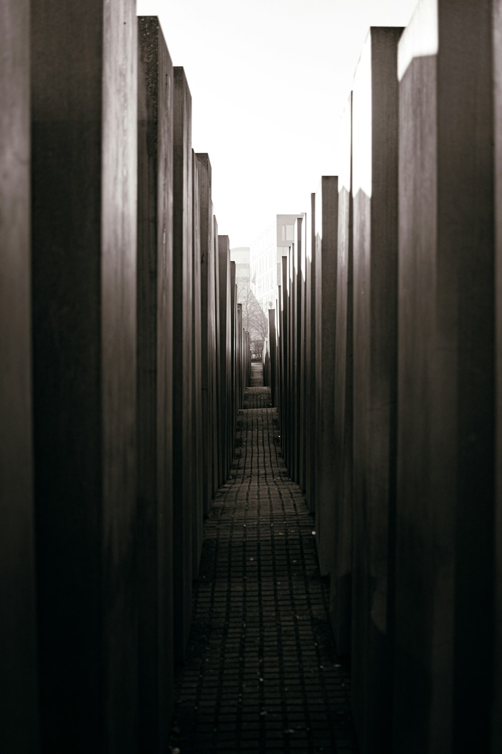 grayscale photo of concrete building