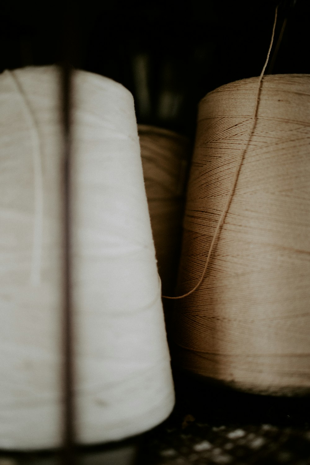 white textile with brown wire