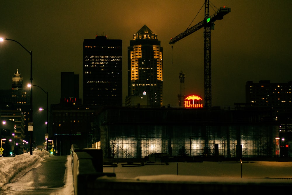 silhouette of building during night time