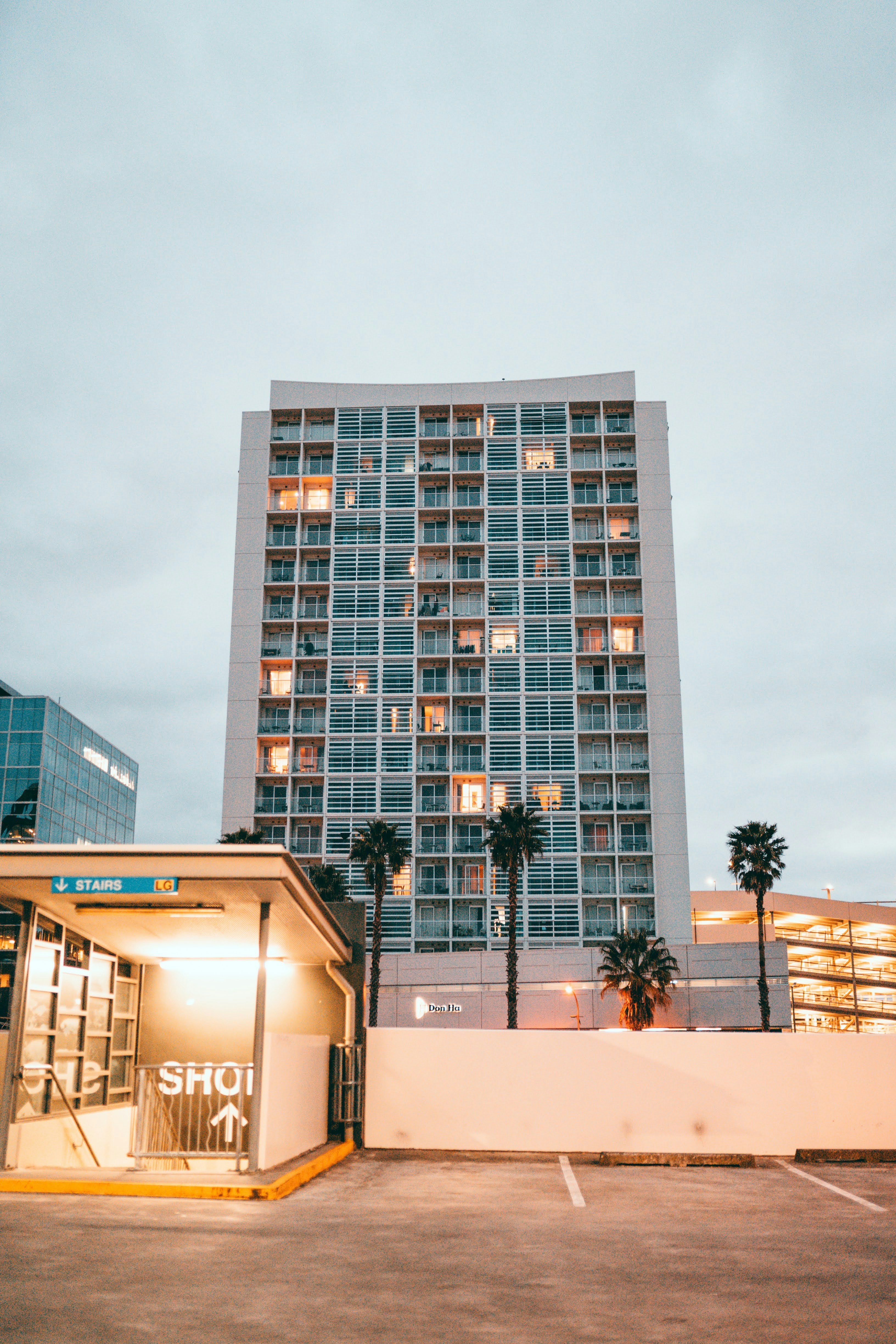 black and white concrete building