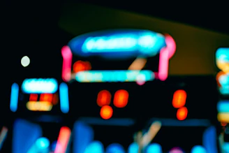 A blurred, faded image of a casino front door serving as a subtle background.