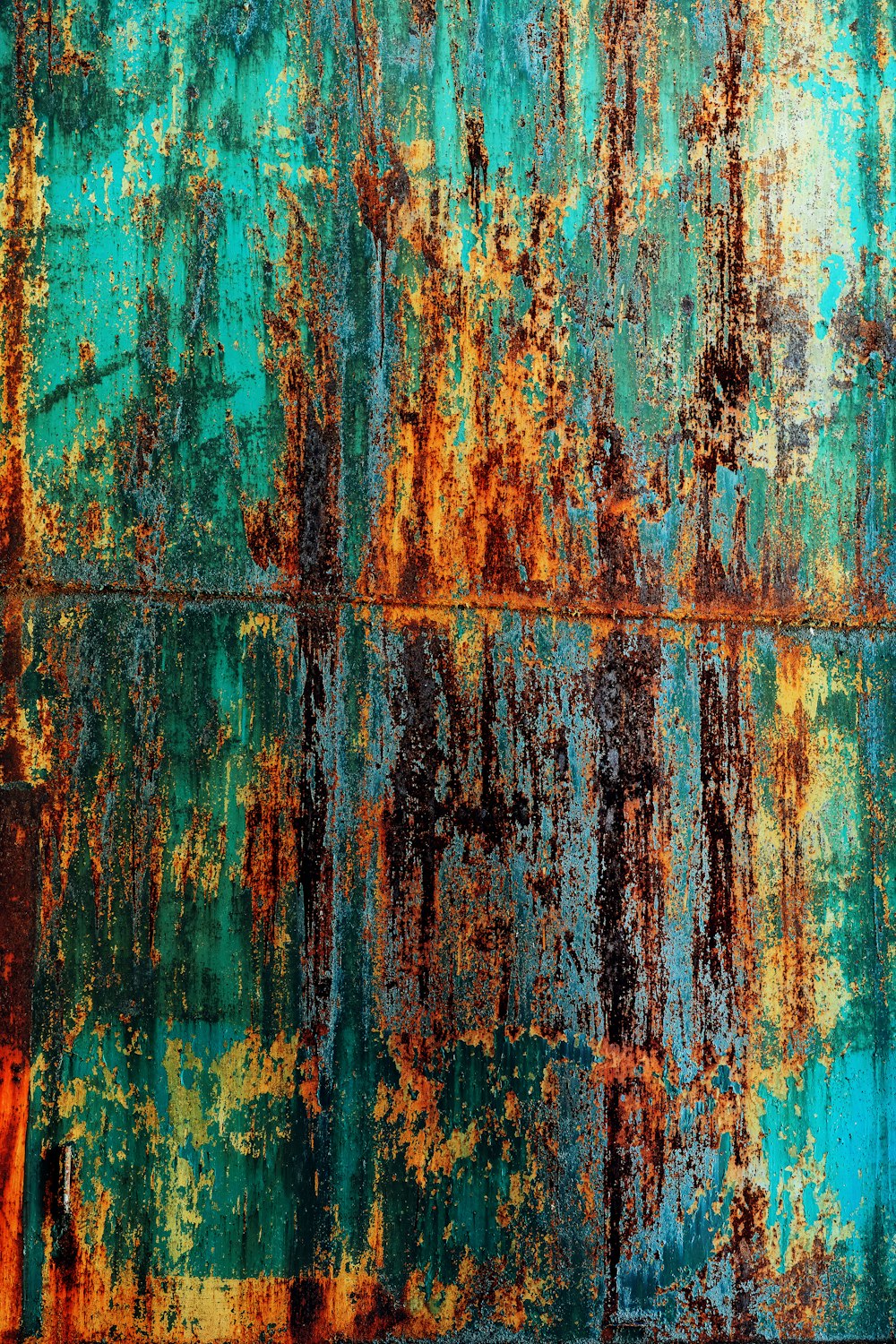 Pintura abstracta azul y marrón