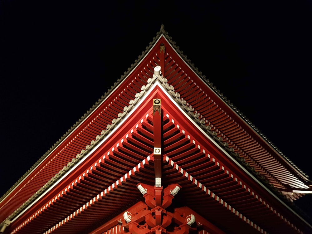 red and brown wooden roof