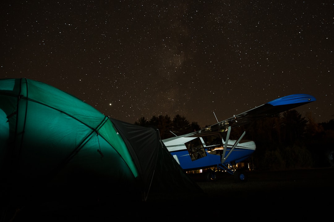 blue tent under starry night, Maule M-5 Camping
