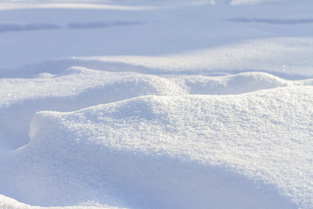 white snow on blue textile