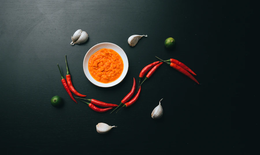 Cili merah dan bawang putih
