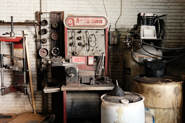 red and black industrial machine