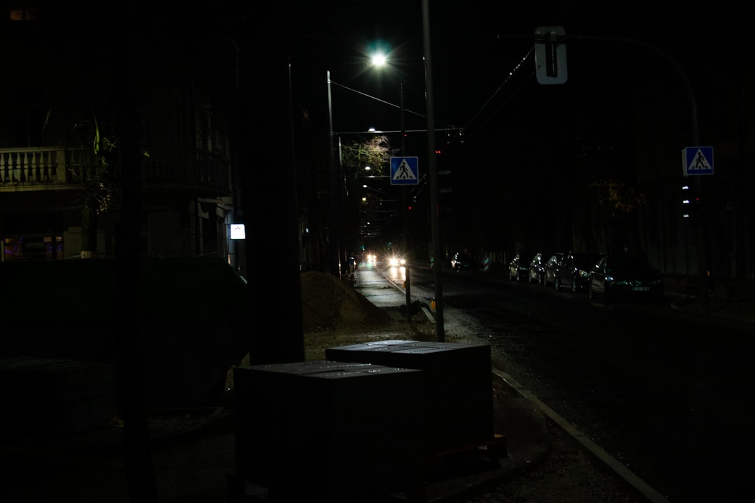 people walking on sidewalk during night time