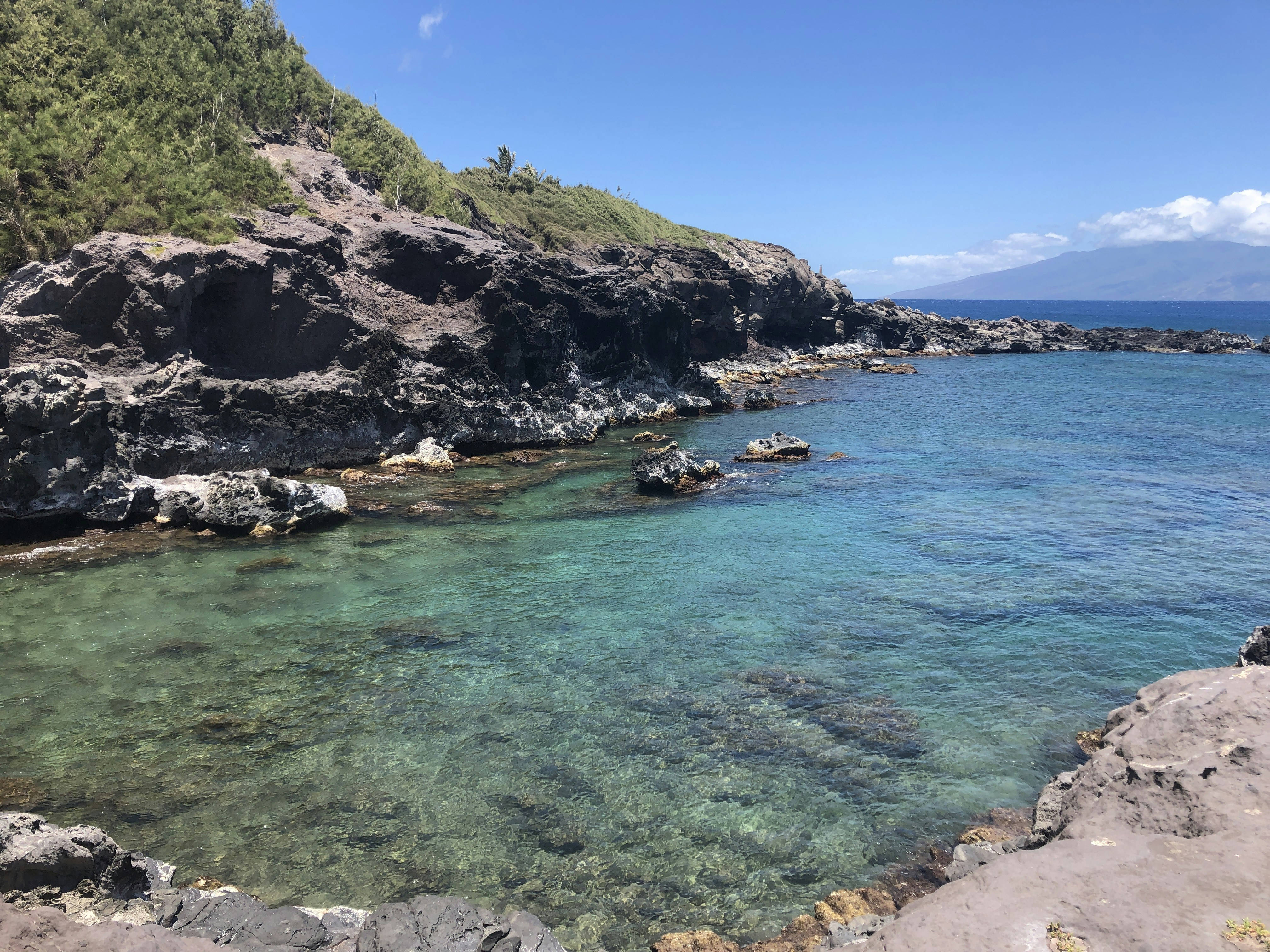 green and brown mountain beside blue sea under blue sky during daytime