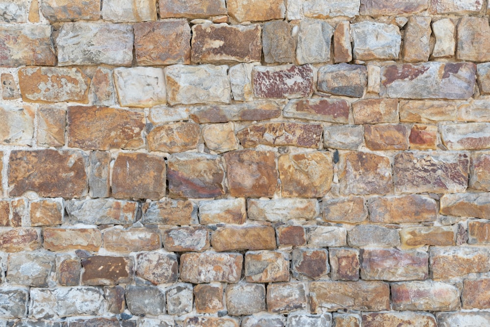 brown and beige brick wall