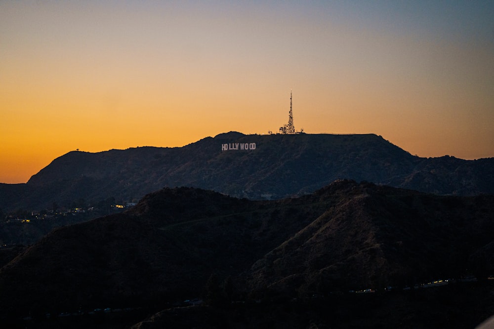 silhouette of mountain during sunset