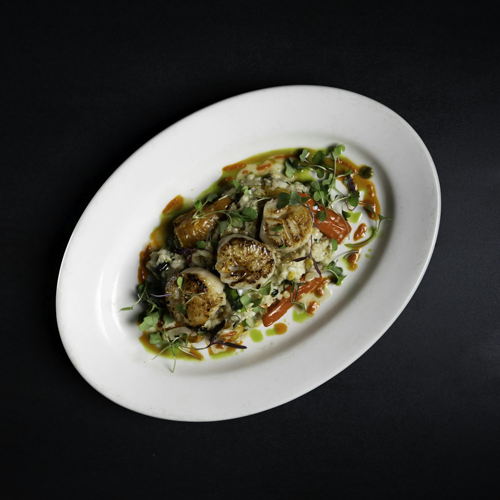 vegetable dish on white ceramic plate