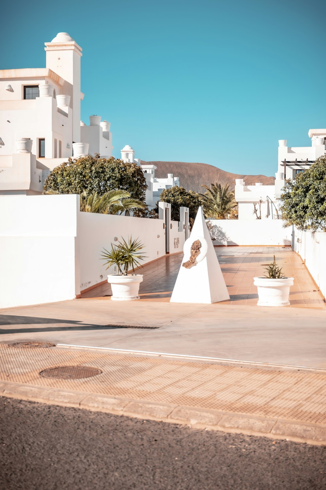 white concrete building near green palm trees during daytime