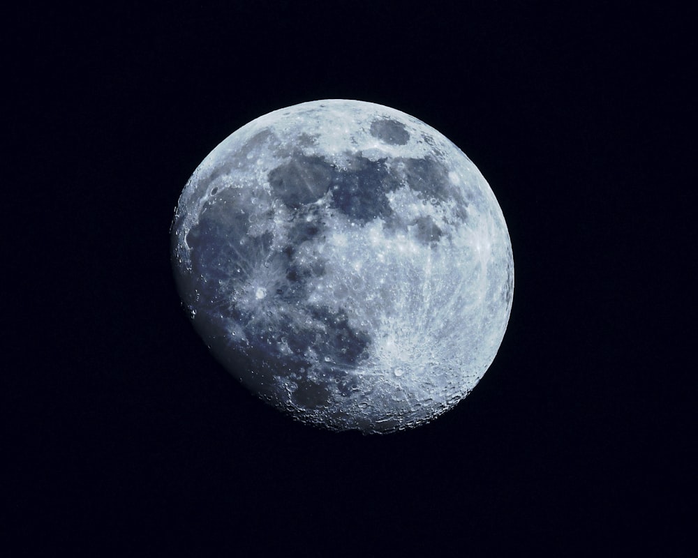 full moon on black background