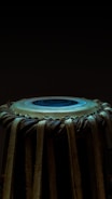 blue and white round ornament