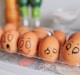 brown eggs on white tray