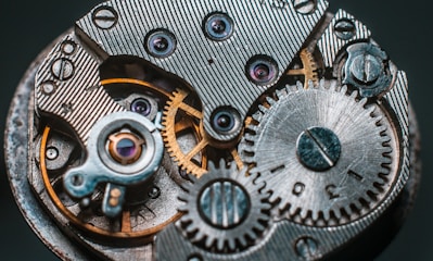 black and gold round metal