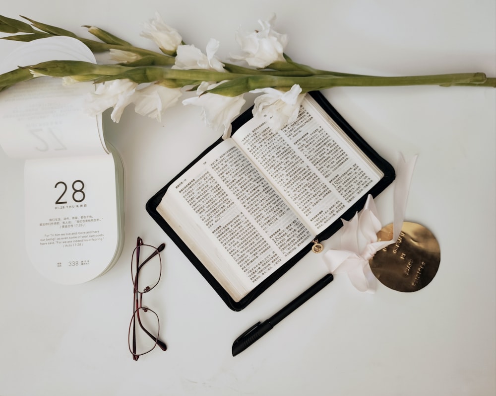 white book on white table