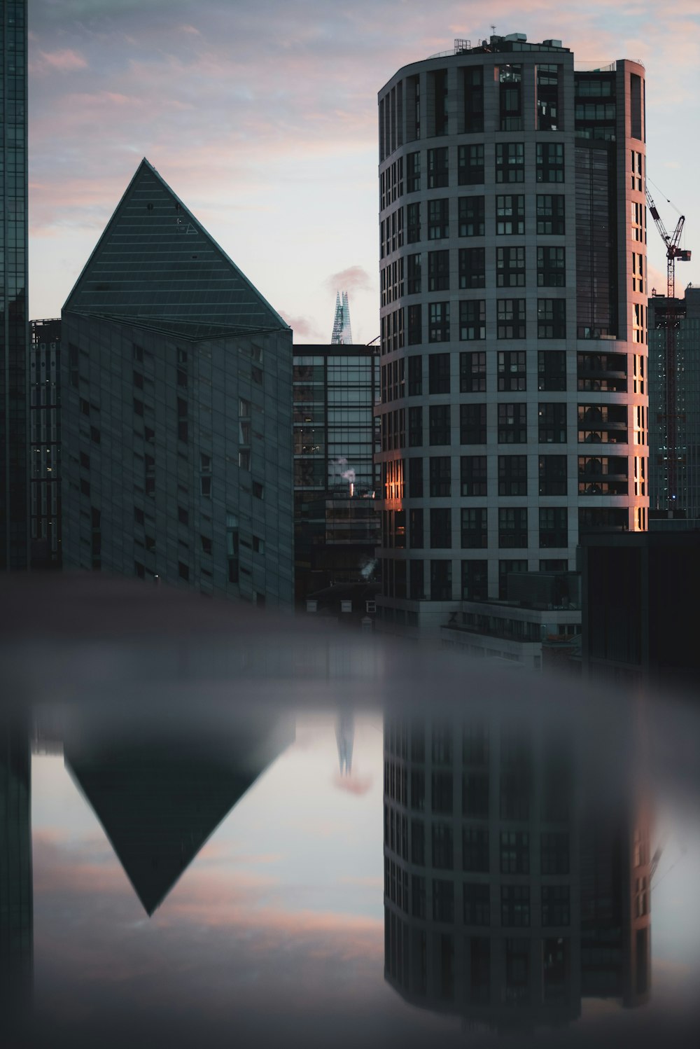 black and white high rise buildings