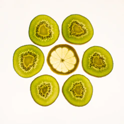 sliced lemon fruit on white background