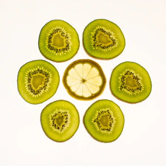 sliced lemon fruit on white background