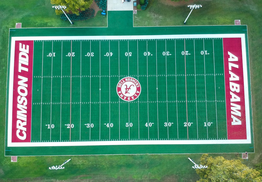 green and white football field