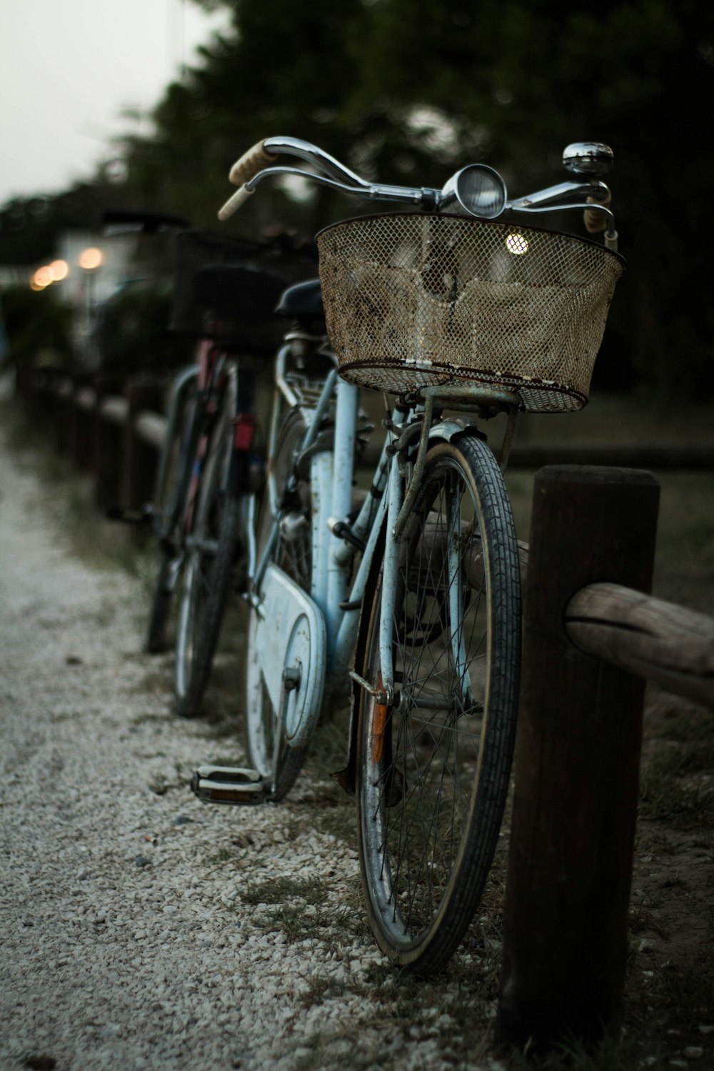 brown leather handbag on black bicycle