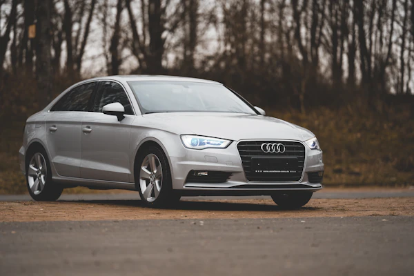 Silver Audi A3 compact sedan