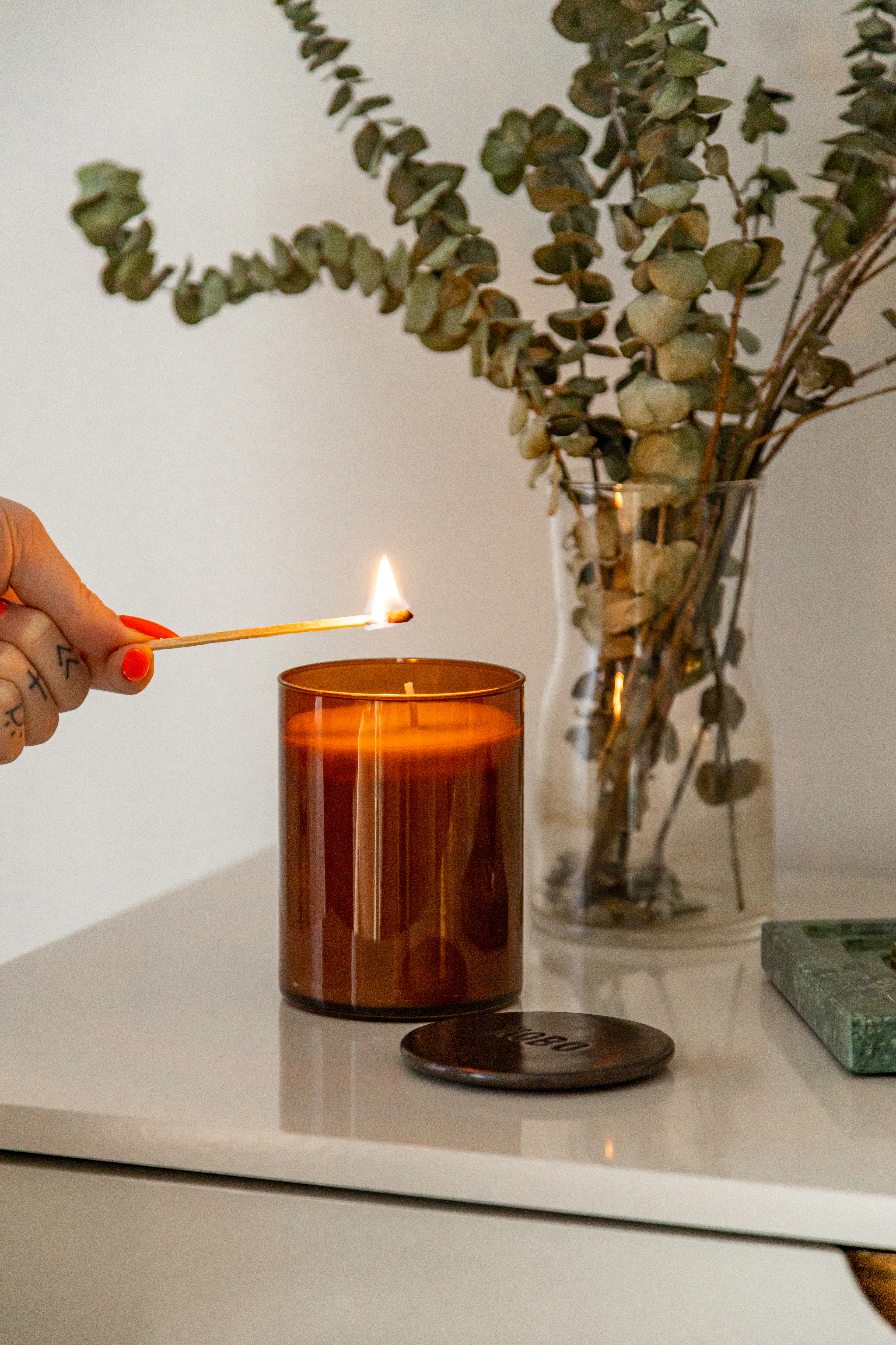 Vela aromática Ámbar en vaso