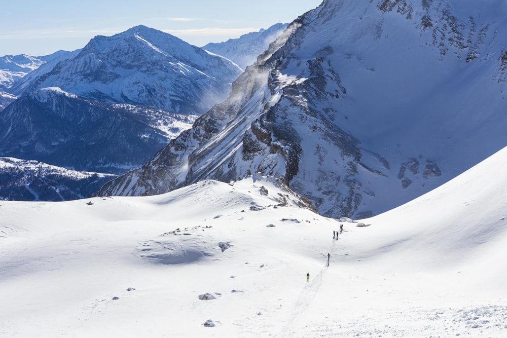 snow covered mountain during daytime