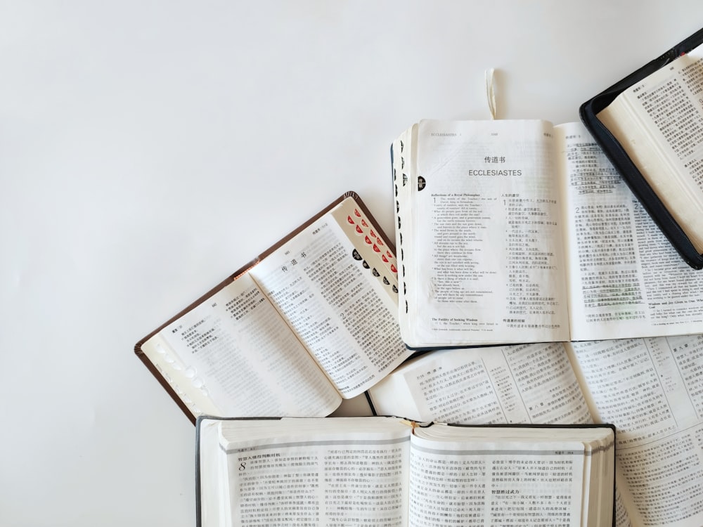 white book page on white table