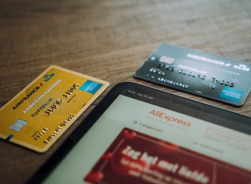 visa card on brown wooden table