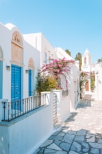 white and blue concrete building