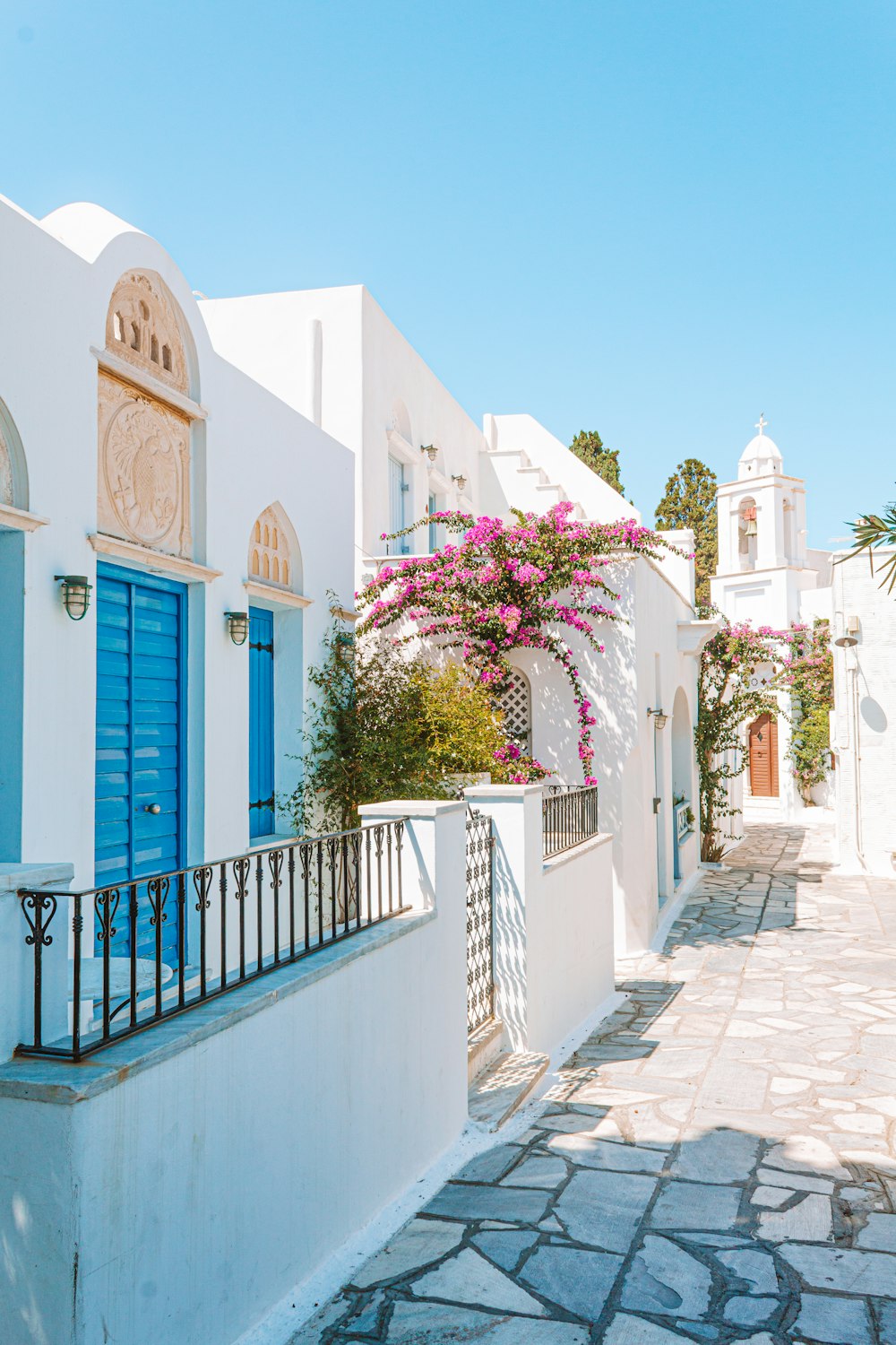 white and blue concrete building