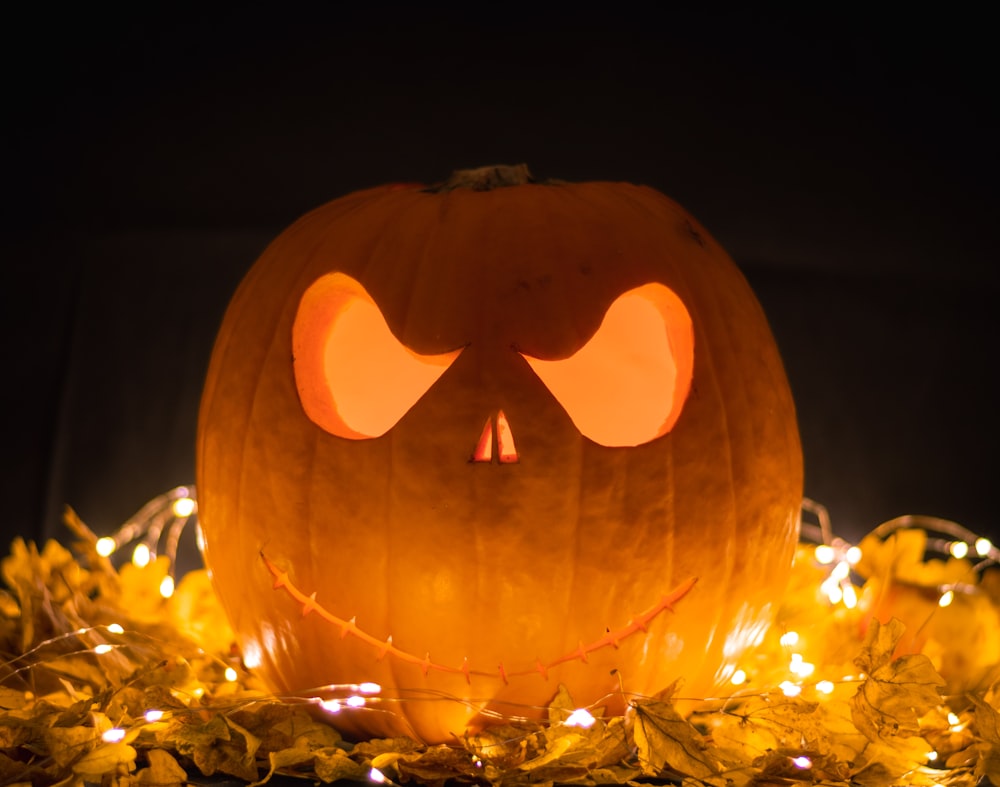 jack o lantern with light