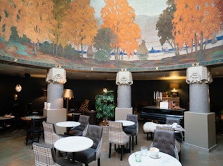 A cozy Italian café with soft background music playing, creating a warm atmosphere.