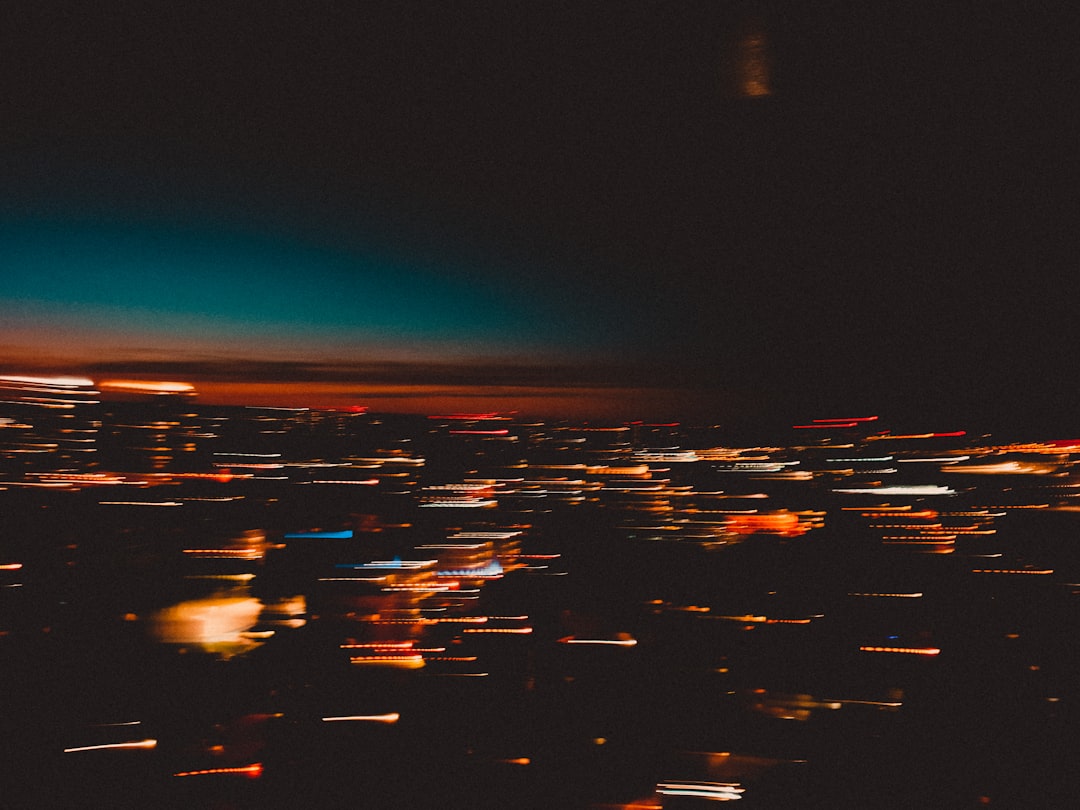city lights during night time