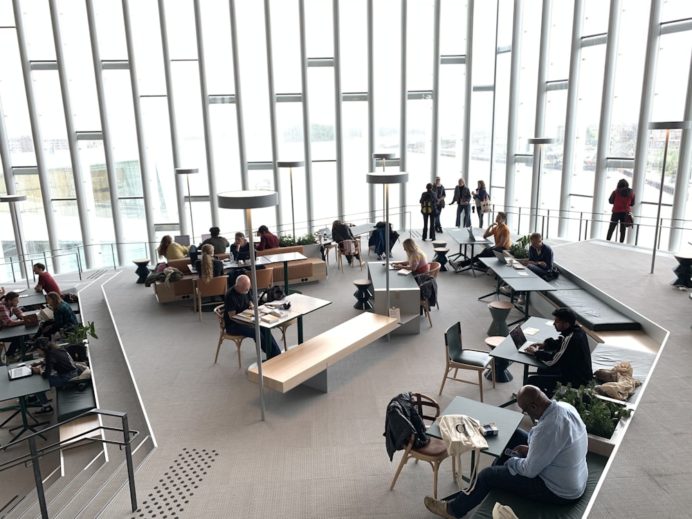 people sitting on chair inside room