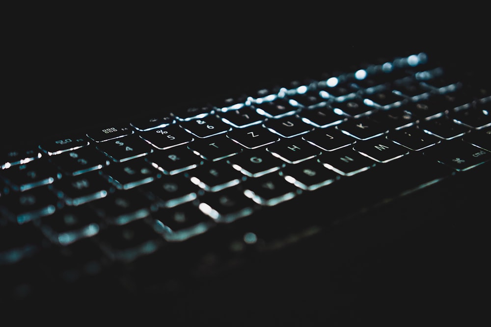 black computer keyboard on black surface