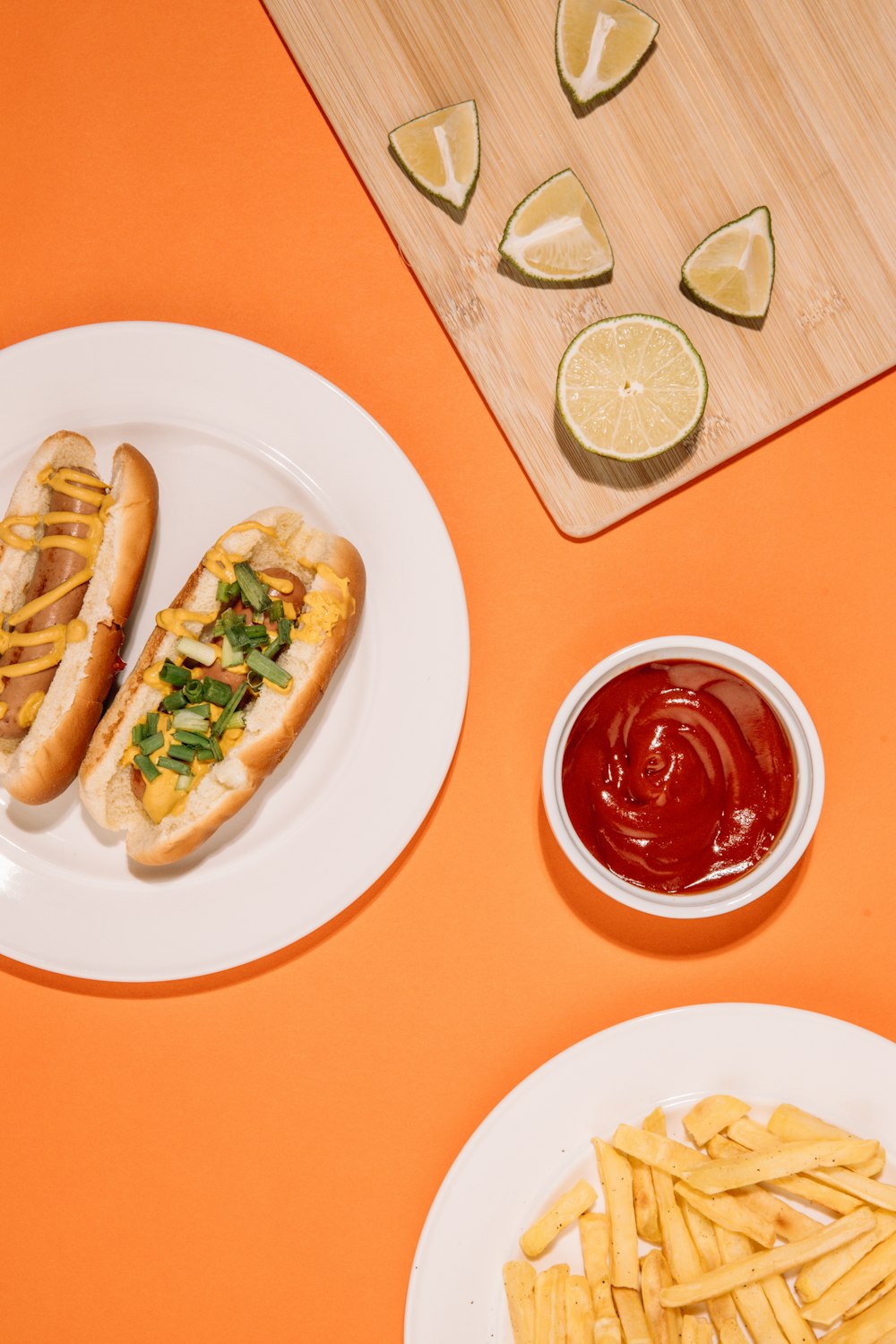 hotdog sandwich on white ceramic plate