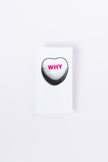 white and black heart print card
