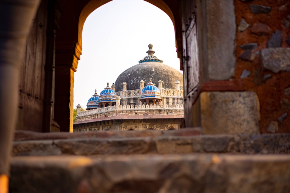 white and black dome building