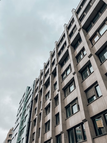 Modern office building with glass windows and professional atmosphere