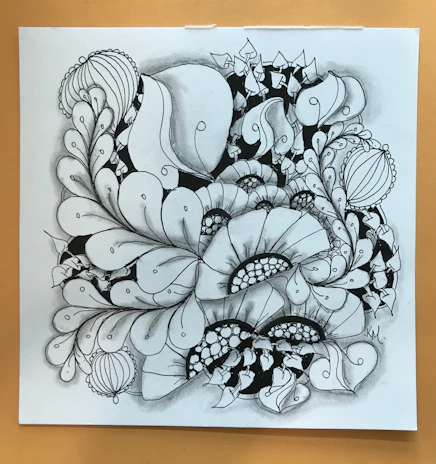 A peaceful composition featuring multiple religious symbols sketched with fine lines.